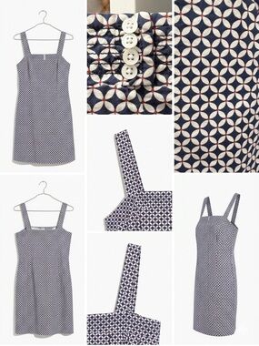 J. Crew Navy and White Geo Print Sundress
